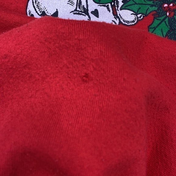 Vintage Platinum Sweats Dog Christmas Crewneck Sweatshirt Red XL 1998 - Picture 7 of 9